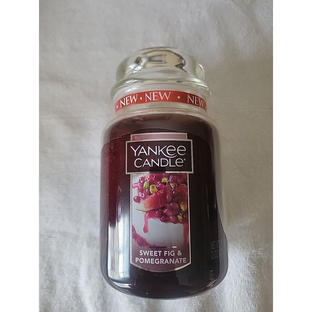 Yankee Candle Sweet Fig & Pomegranate 22 Ounce Jar Brand New Never Used